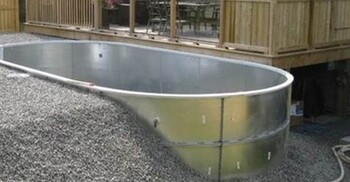 14' X 28' Ensemble Piscine Oval Rockwood avec Panneaux Galv.